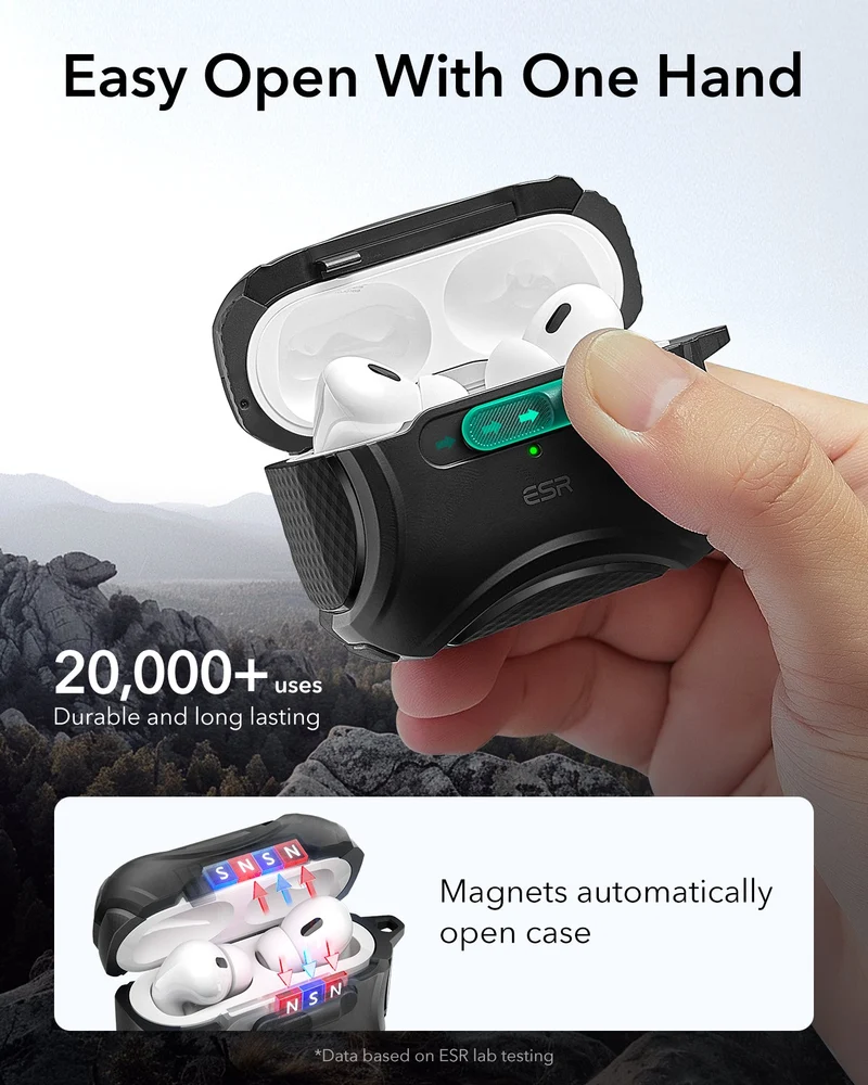 AirPods Pro (2023/2022/2019) Cyber FlickLock Case (HaloLock) - Titanium