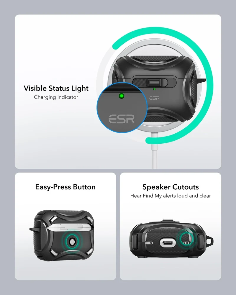 AirPods Pro (2023/2022/2019) Cyber FlickLock Case (HaloLock) - Forest Green
