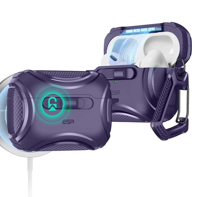 AirPods Pro (2023/2022/2019) Cyber FlickLock Case (HaloLock) - Purple