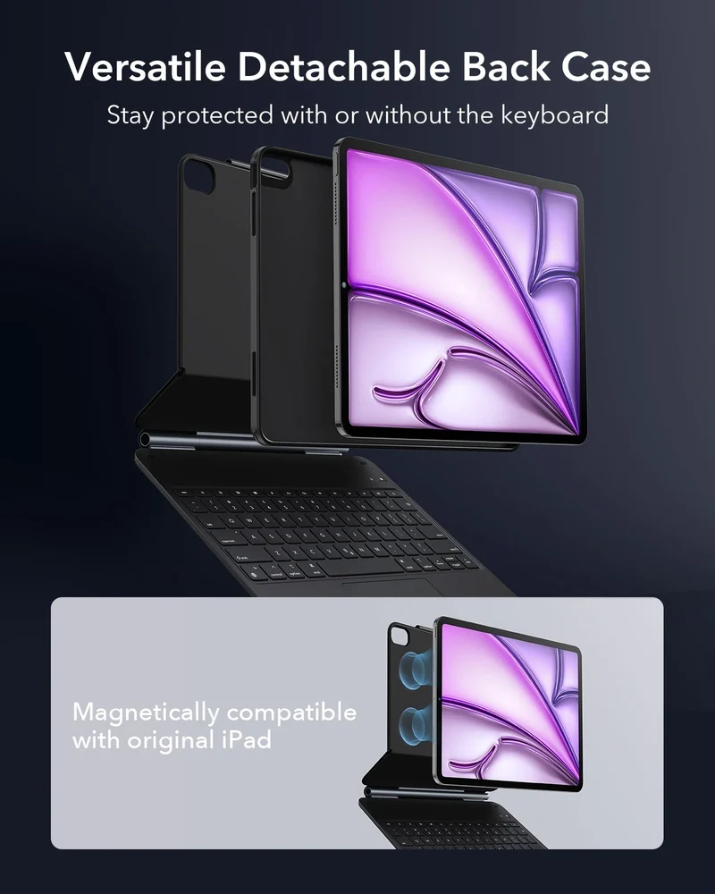 iPad Air 13” (2024) Rebound Magnetic Keyboard Case 360 - US Layout-Black
