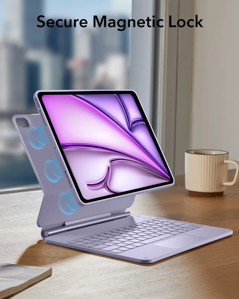 iPad Air 13”(2025) Rebound Magnetic Keyboard Case 360 - US Layout-Purple