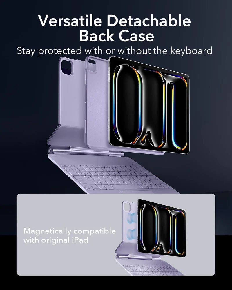 iPad Pro 13” (2024) Rebound Magnetic Keyboard Case 360 - US Layout-Purple