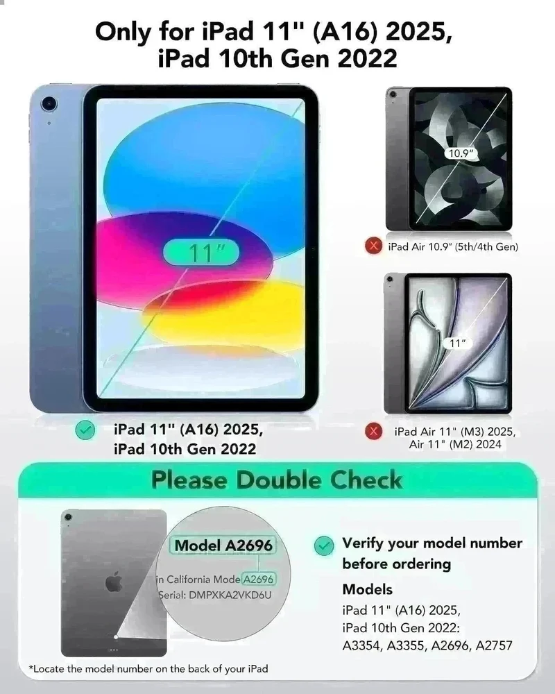 iPad 11" (A16) 2025 Bundle Flip Magnetic Case (Pencil Holder) & Armorite® Pro Screen Protector With UltraFit Tray - Green