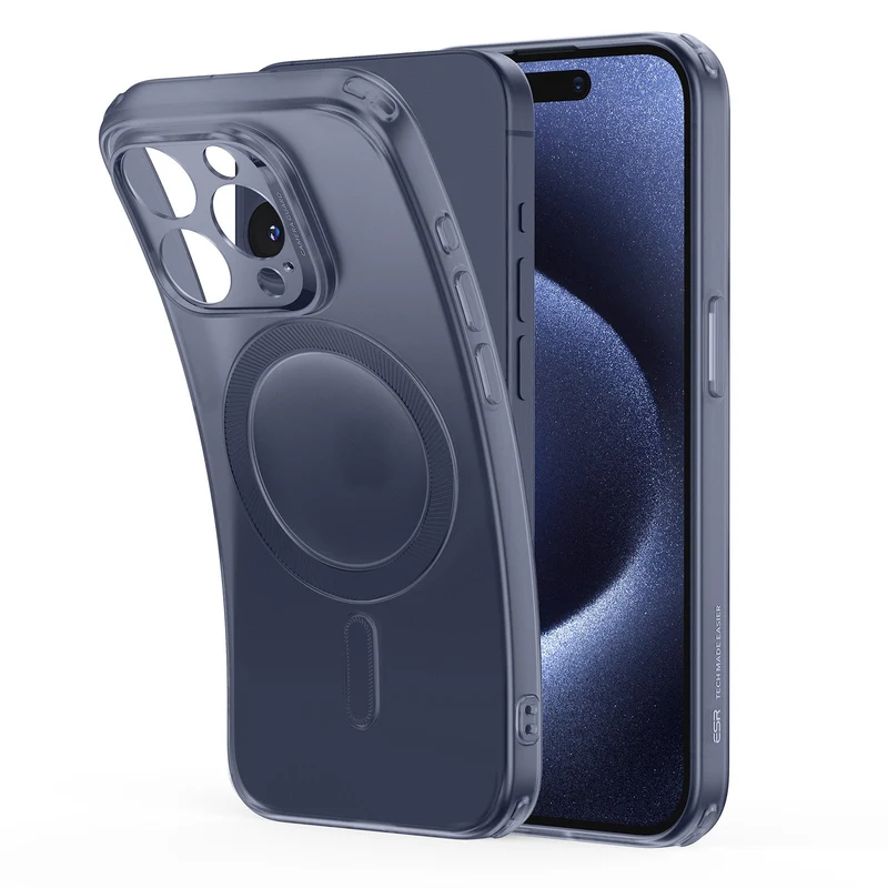 iPhone 15 Pro Max Zero Clear Case (HaloLock) - Frosted Dark Blue