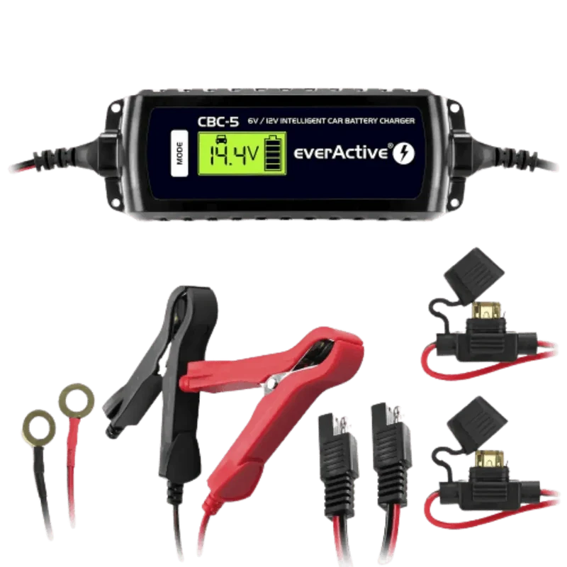 Chargeur intelligent pour batterie de véhicules 6V et 12V avec écran LCD