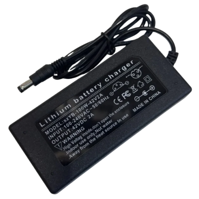 Chargeur Batterie Lithium 36V 42V 2A – Connecteur DC 5.5x2.5mm Trottinette Hoverboard Vélo