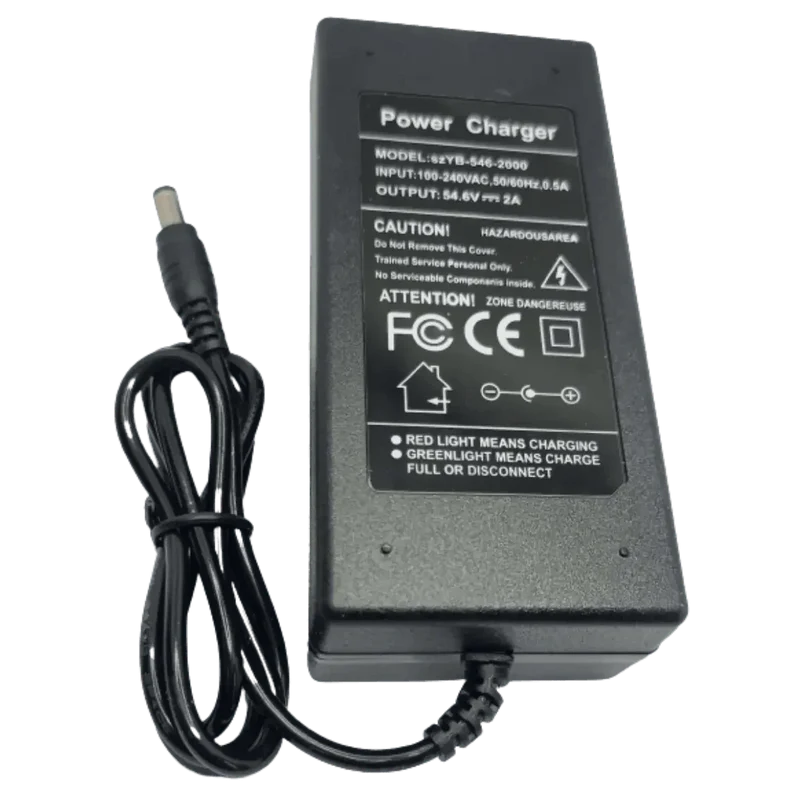 Chargeur Batterie Lithium 48V 54.6V 2A – Connecteur DC 5.5x2.5mm Trottinette Vélo Électrique