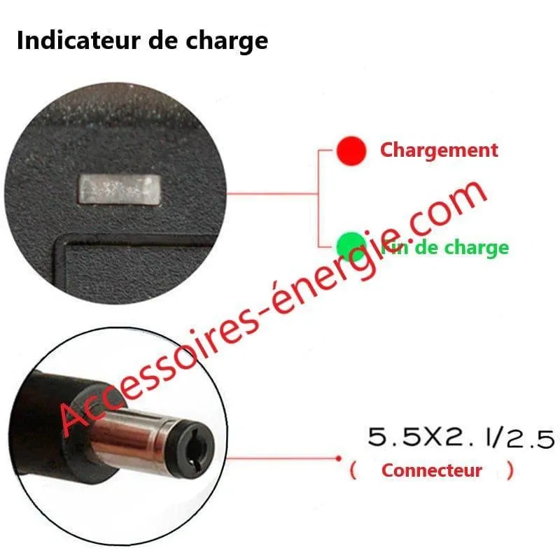 Chargeur 29.4V 2A Li-ion 7S – Jack DC 5.5x2.1mm