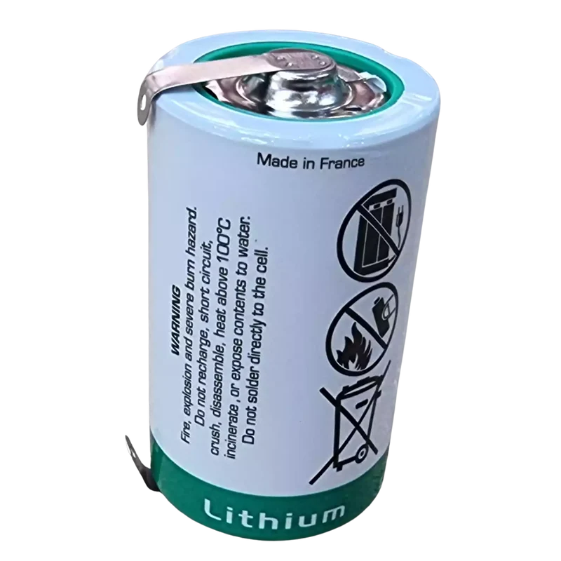 Pile SAFT LSH20 CNR 3,6 V 13 Ah avec languettes à souder