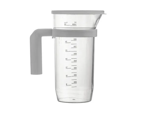 JARRE DE MESURE EN PLASTIQUE AVEC COUVERCLE 1 L.