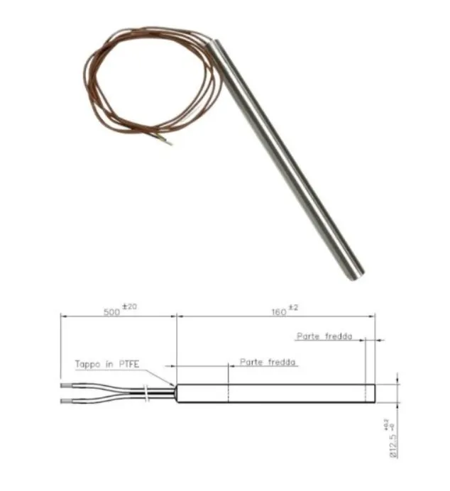 Résistance pour poêle à pellets 160mm x 12,5mm 350W HT62703
