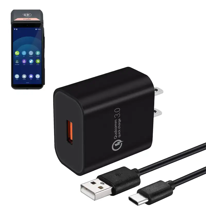 Chargeur mural et câble USB-C pour terminal de paiement mobile Ingenico