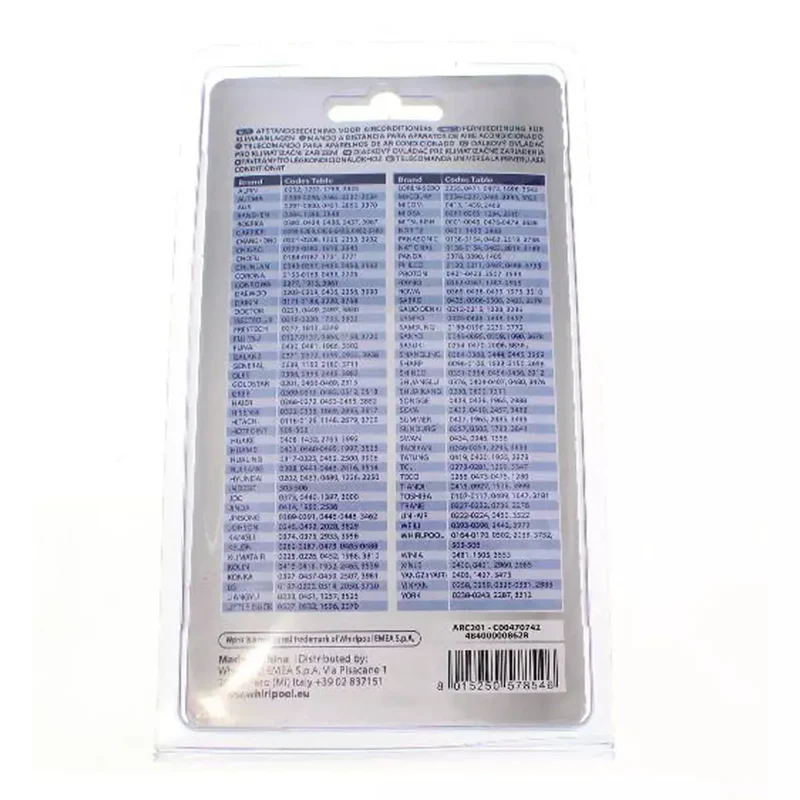 Télécommande universelle pour climatisation Whirlpool Wpro 484000008628