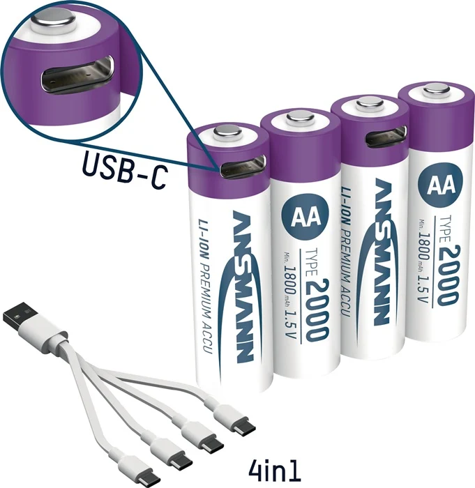 Ansmann Pile rechargeable ( 4000876124 ) 1,5 V 1800 mAh