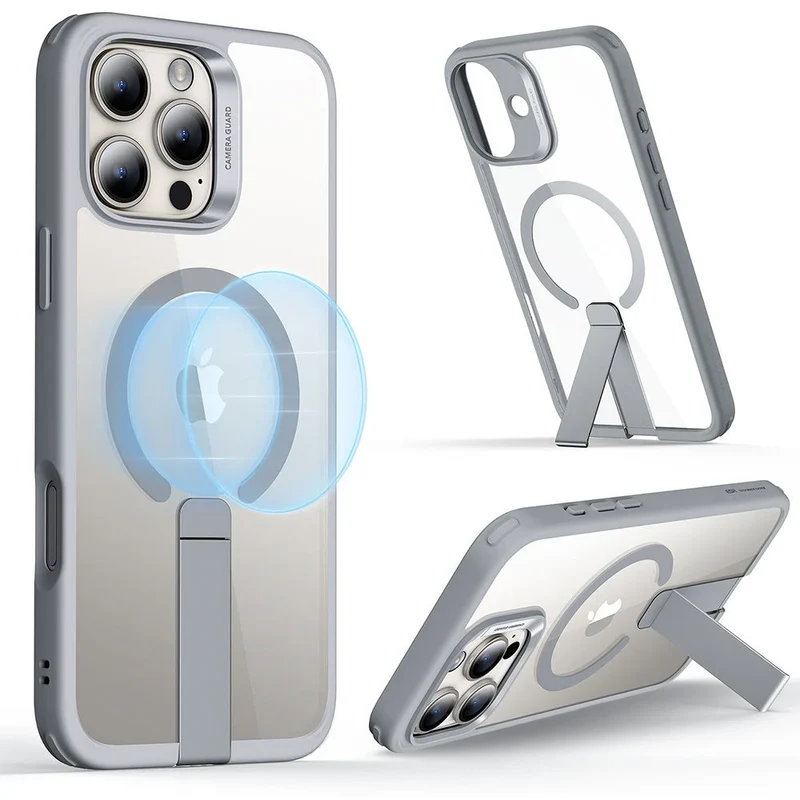 iPhone 16 Pro Boost Flickstand Case (HaloLock) - Clear Grey