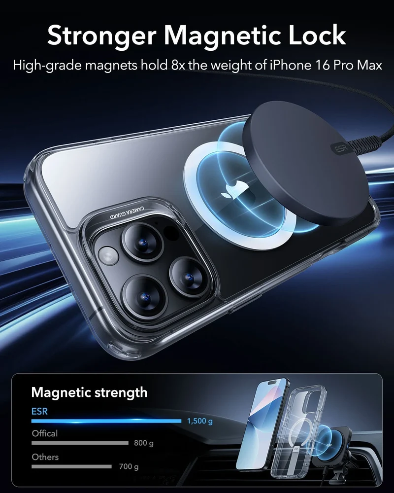 iPhone 16 Pro Boost Flickstand Case (HaloLock) - Clear Grey