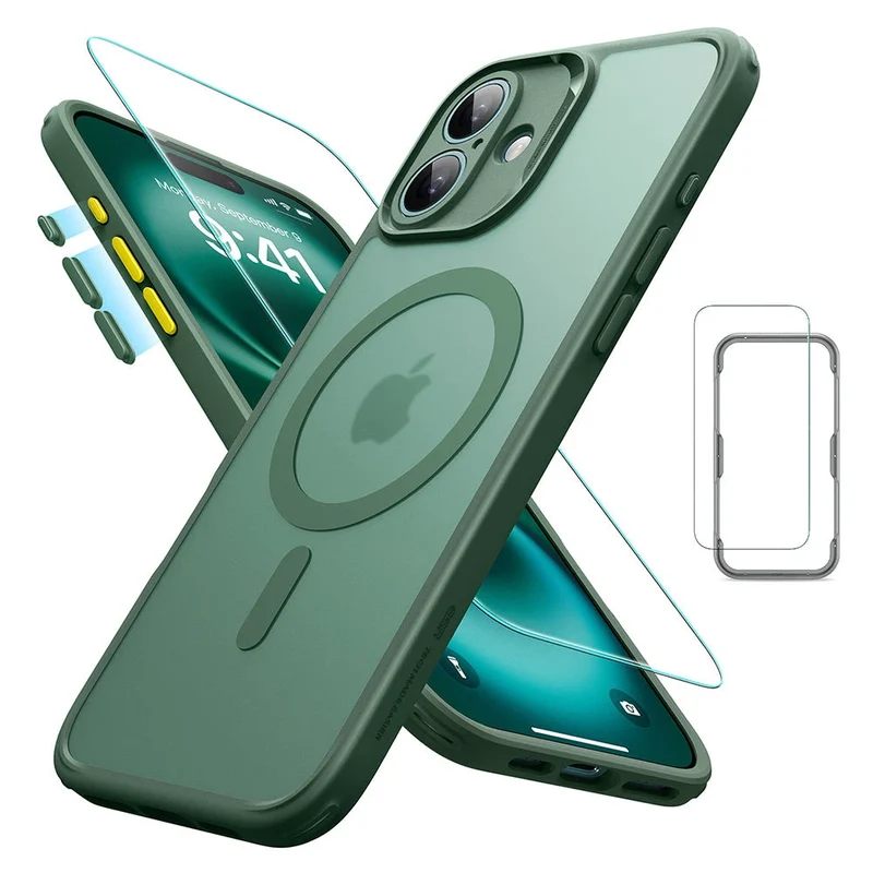 iPhone 16 Plus Classic Pro Case (HaloLock) Set - Frosted Green