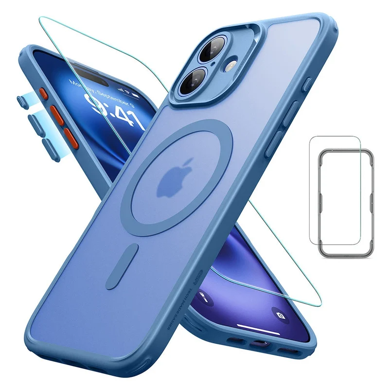 iPhone 16 Plus Classic Pro Case (HaloLock) Set - Frosted Blue