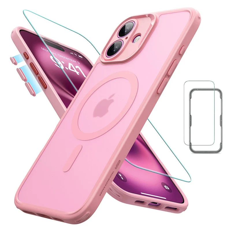 iPhone 16 Classic Pro Case (HaloLock) Set - Frosted Pink