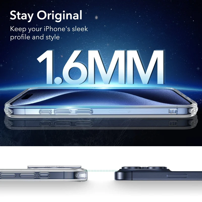 iPhone 15 Pro Classic Hybrid Case (HaloLock) - Clear