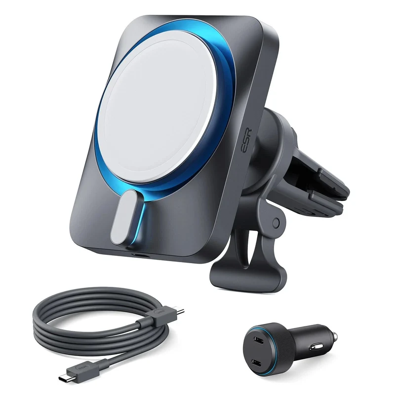 15W Car Charger with MagSafe + CryoBoost - Cool Grey