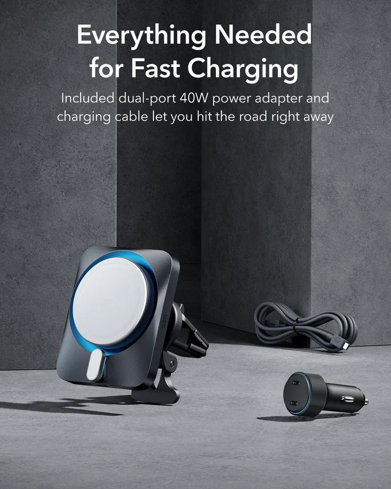 15W Car Charger with MagSafe + CryoBoost - Cool Grey