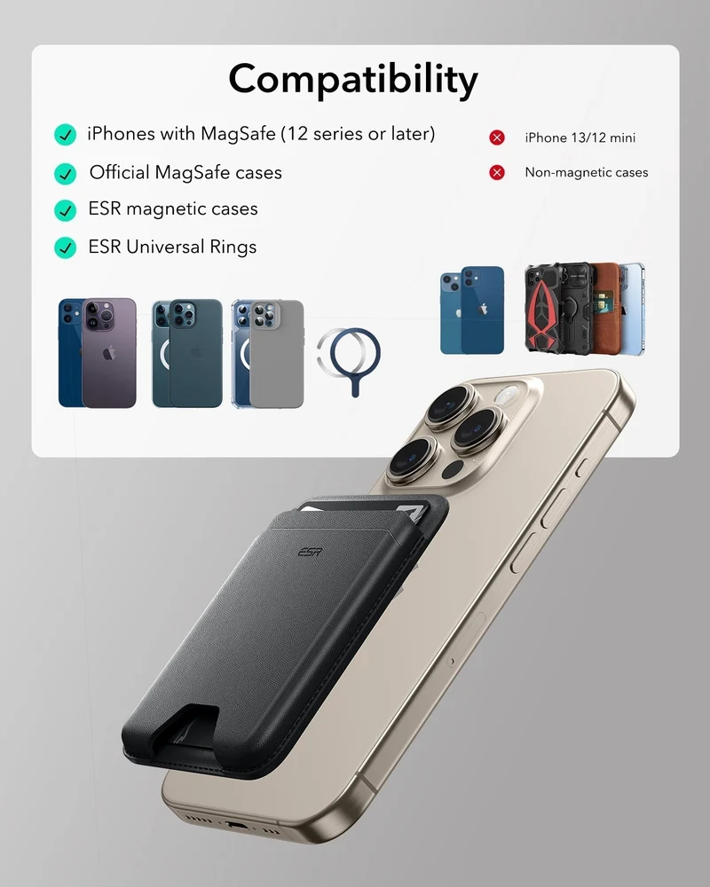Magnetic Wallet Boost (HaloLock) - Brown