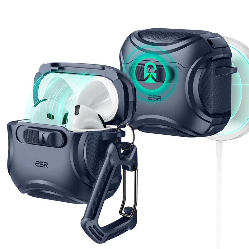 AirPods 4 Cyber FlickLock Case (HaloLock) - Dark Blue