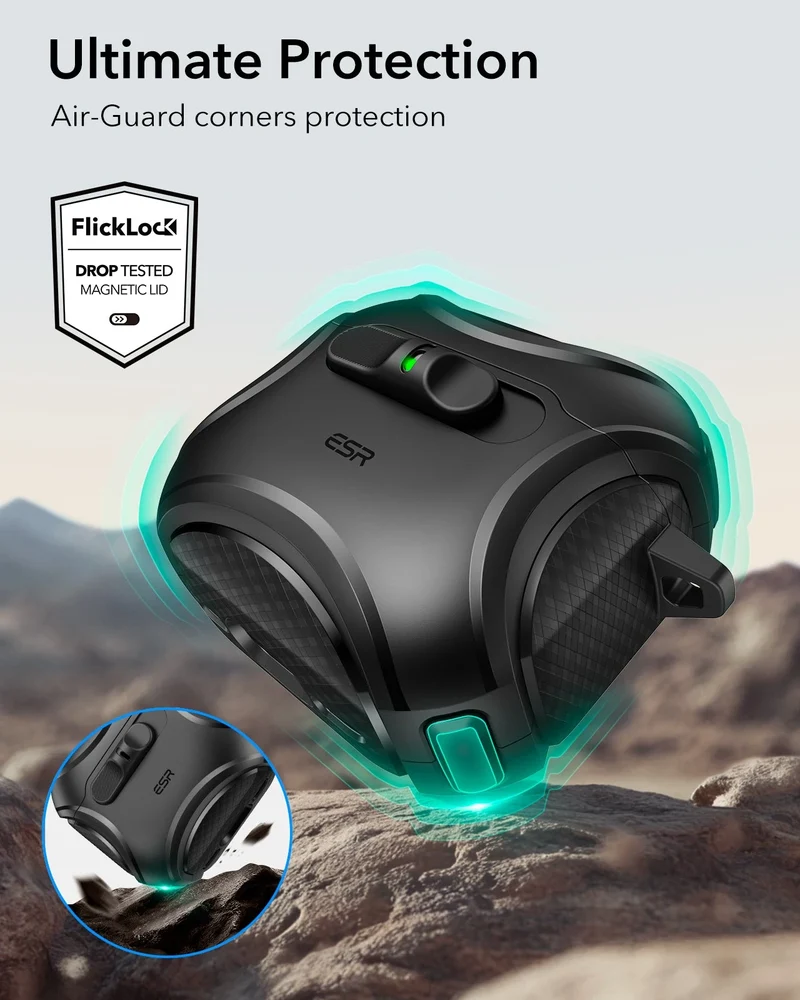 AirPods 4 Cyber FlickLock Case (HaloLock) - Dark Blue