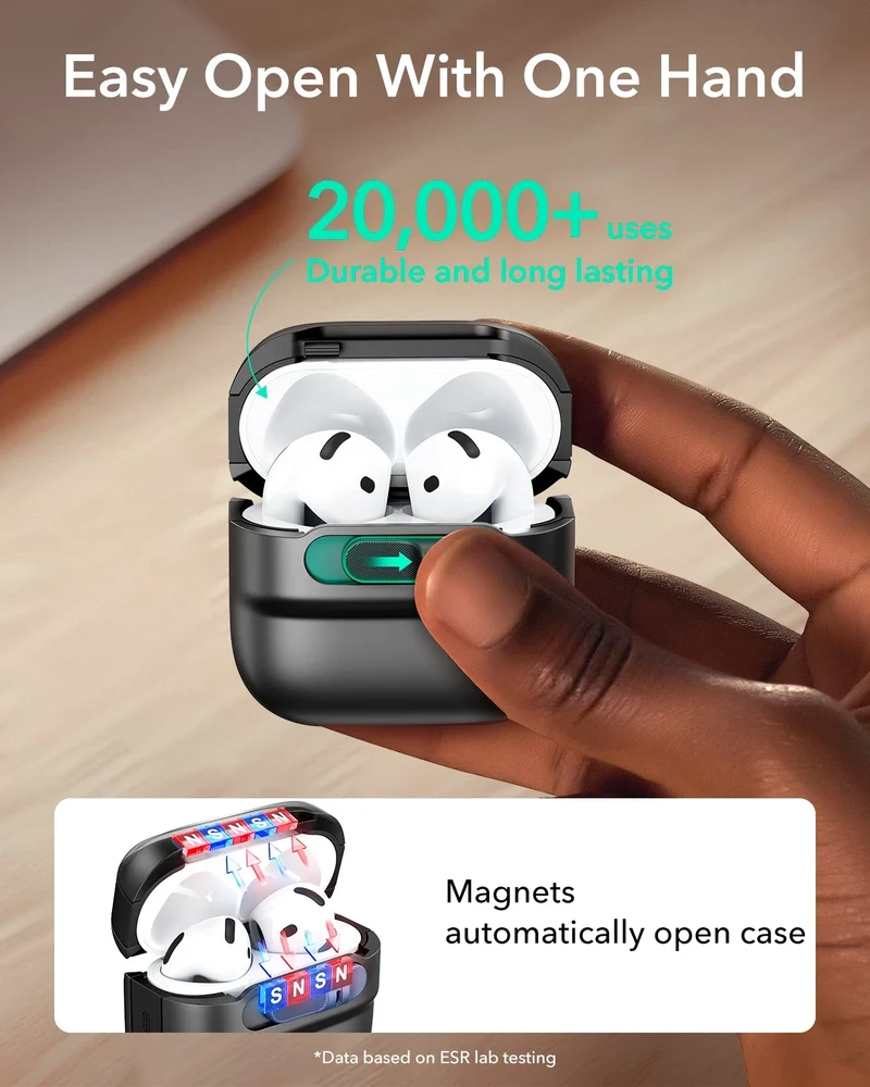 AirPods 4 Pulse FlickLock Case (HaloLock) - Black