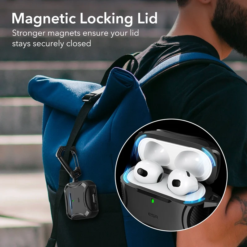 AirPods 4 Cyber Tough Case (HaloLock) - Black