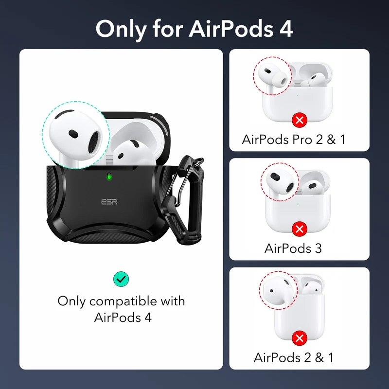 AirPods 4 Cyber Tough Case (HaloLock) - Red