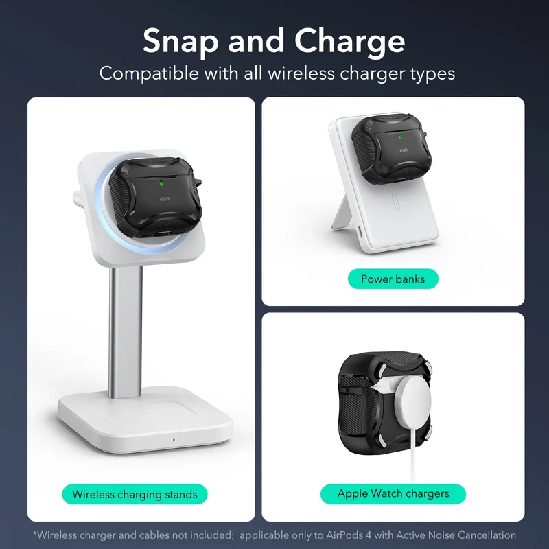 AirPods 4 Cyber Tough Case (HaloLock) - Mint Green