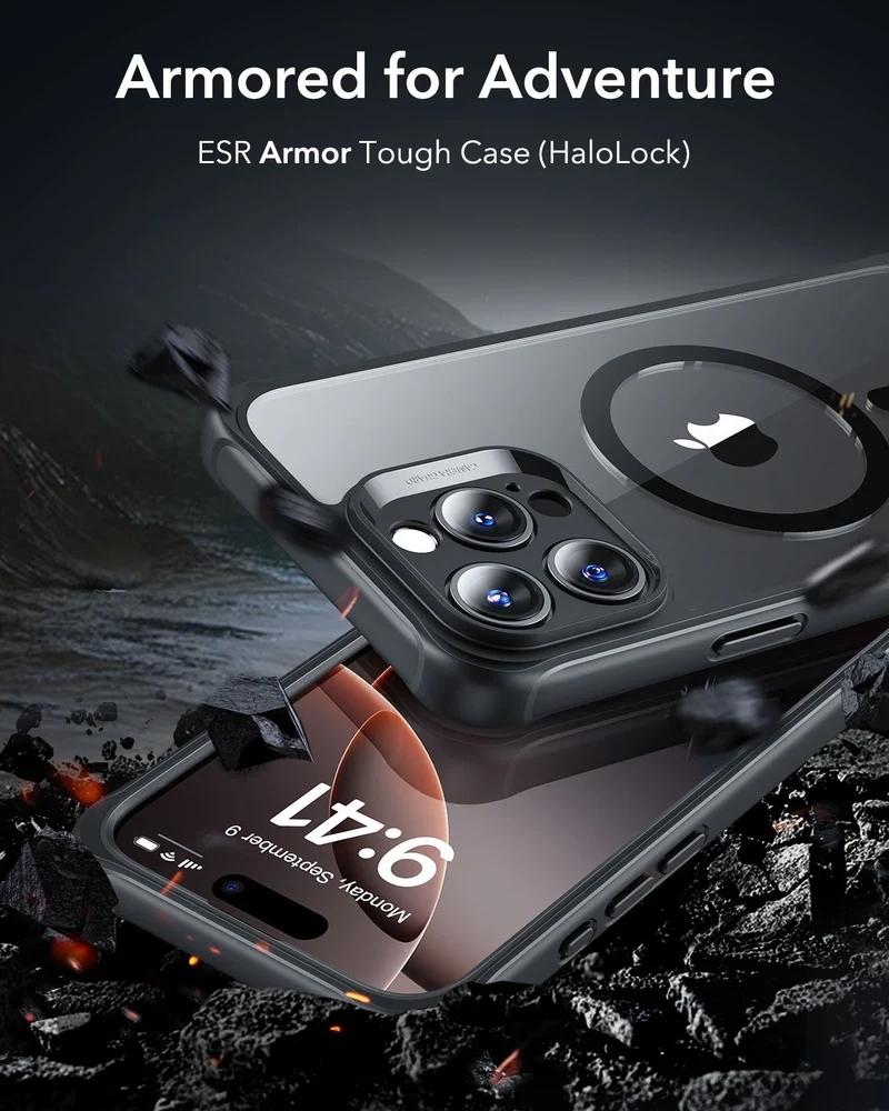 iPhone 16 Pro Max Armor Tough Case (HaloLock) - Clear Black