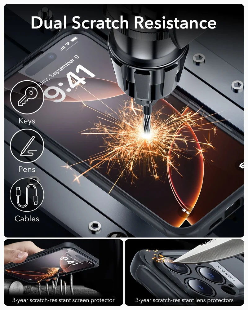 iPhone 16 Pro Max Armor Tough Case (HaloLock) - Clear Black