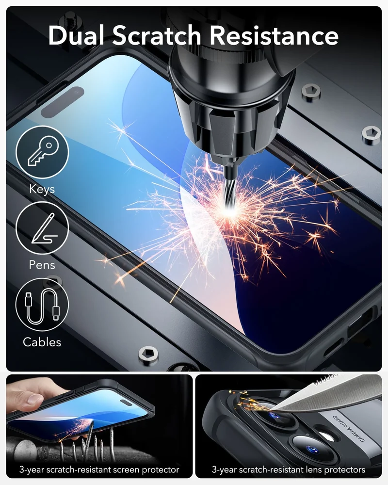 iPhone 16 Plus Armor Tough Case (HaloLock) - Clear Black