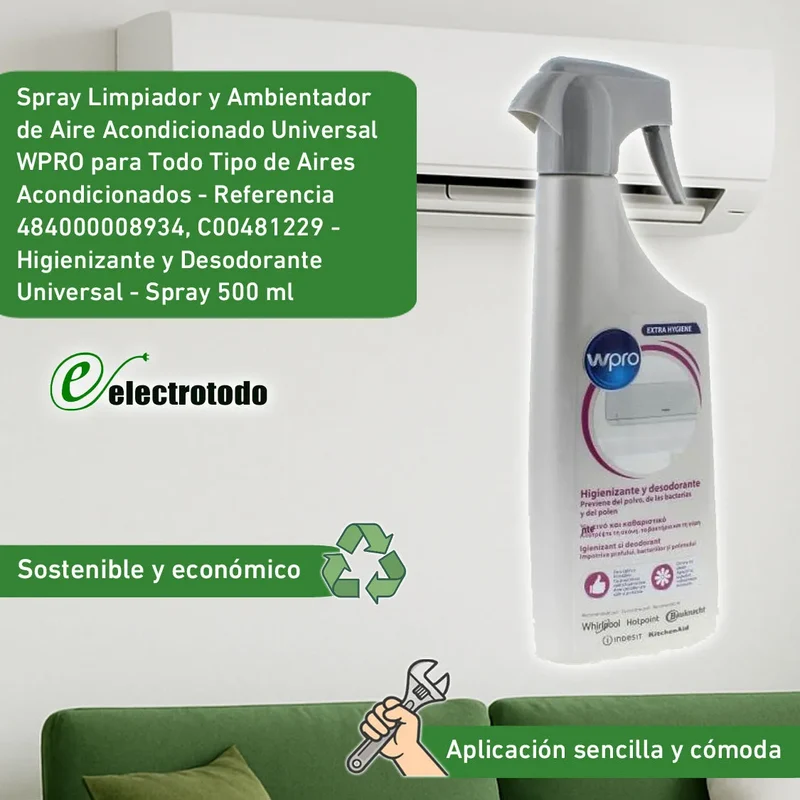 Désinfectant et désodorisant pour climatisation Whirlpool Wpro 484000008934