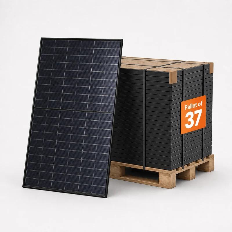 Elios Voltaic 450HC-BF 30mm Frame | All Black 450W Bifacial Solar Panel TopCon Panel VOC 38.63VDC
