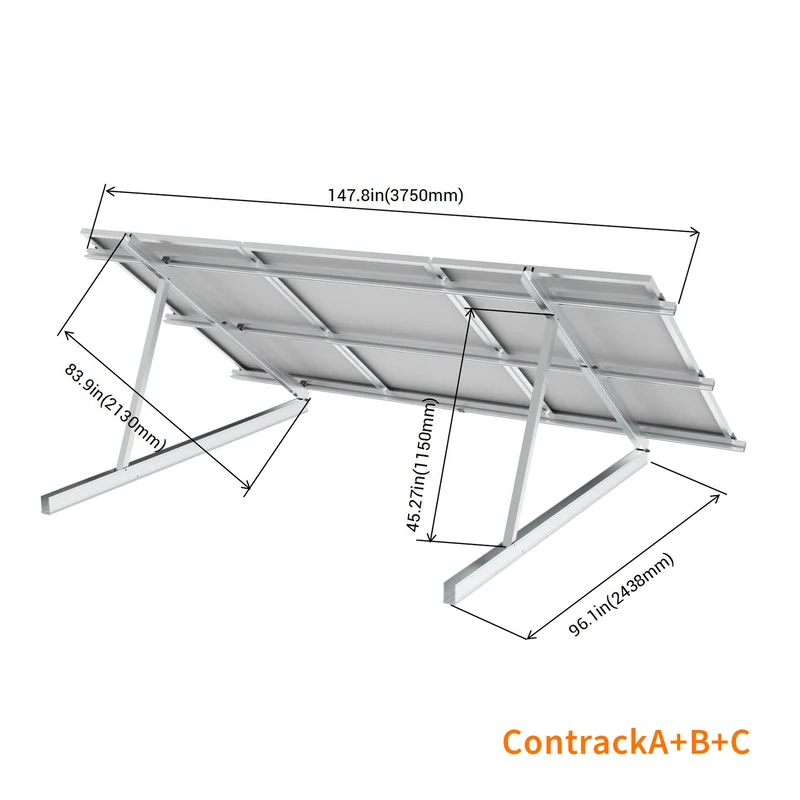 Elios Contrack A+B+C | Container Racking for 3 Solar Panels