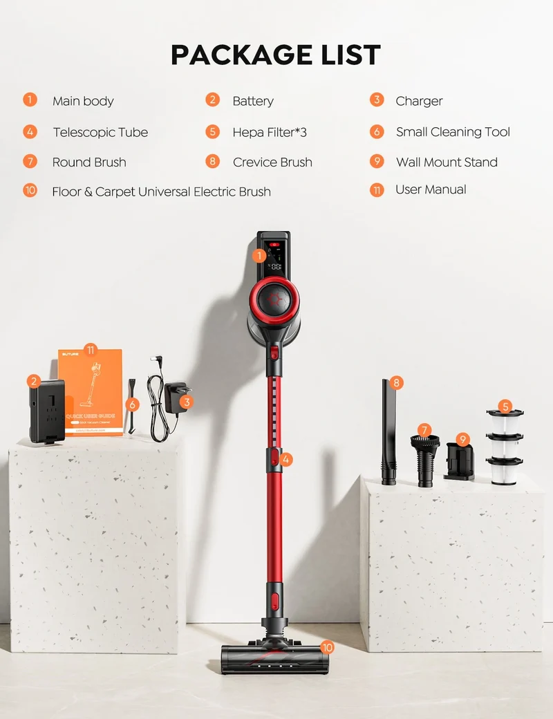 Buture JR700 Red Vacuum | Official Refurbished