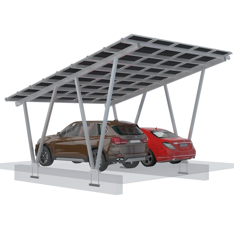 Elios Carport M15 | Aluminum Structure for 2 Vehicle | 15 Solar Panels (9 kW+)