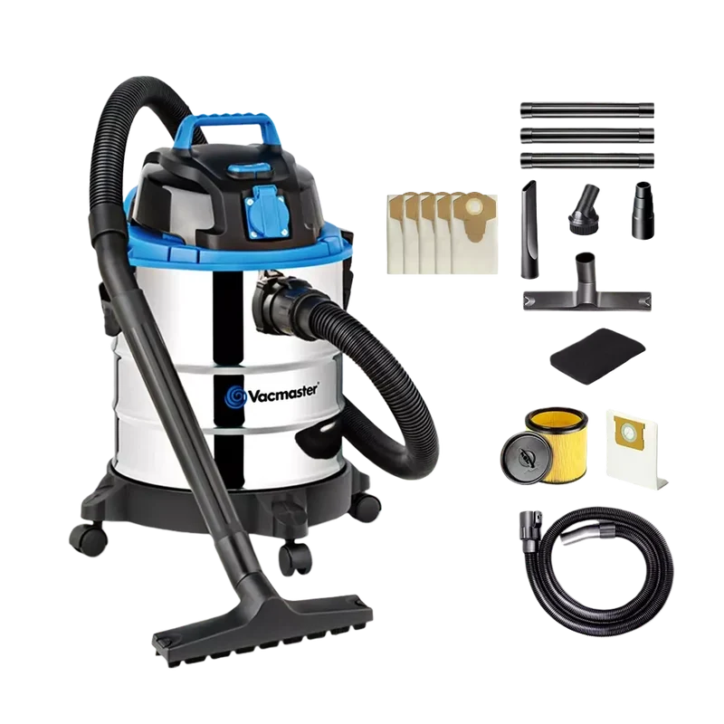 Vacmaster Multi 20 PTO Stainless Steel Bag Kit | Wet & Dry Vacuum Cleaner-with Spare Dust Bags X 5