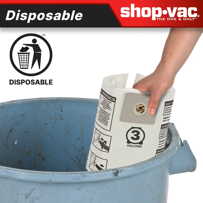 Shop-Vac® 3 Gallon AllAround® Disposable Filter Bag