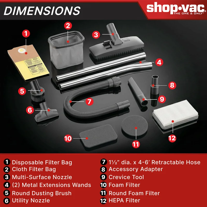 Shop-Vac® Commercial 1.5 Gallon Backpack Vacuum