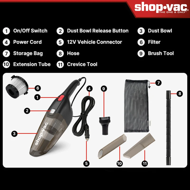 Shop-Vac® 12V Handheld Car Vacuum