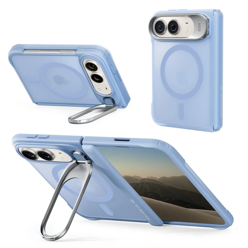 iPhone Duo Classic Hybrid Magnetic Case with Flex Stand - Frosted Misty Blue