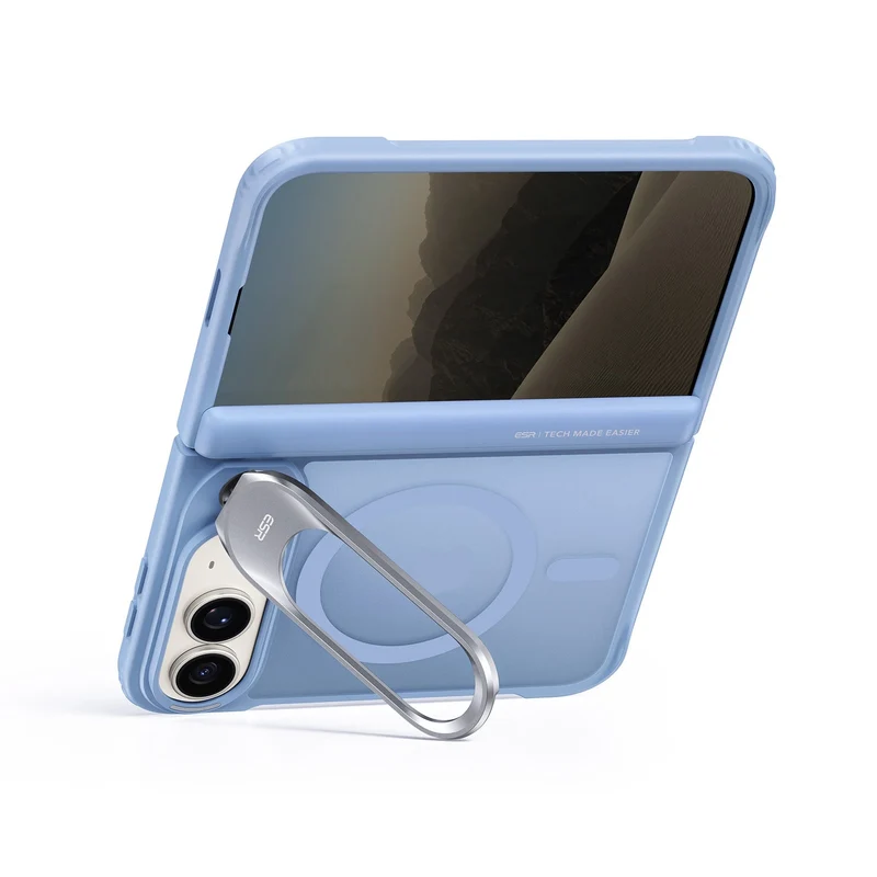 iPhone Duo Classic Hybrid Magnetic Case with Flex Stand - Frosted Misty Blue