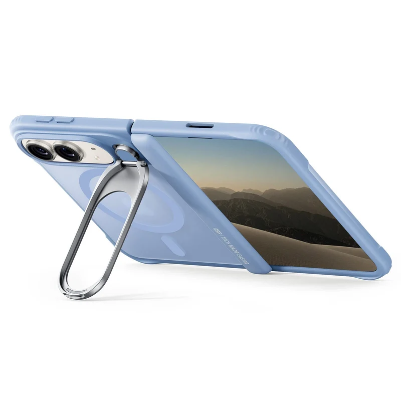 iPhone Duo Classic Hybrid Magnetic Case with Flex Stand - Frosted Misty Blue