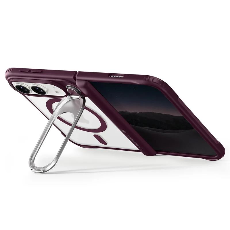 iPhone Duo Classic Hybrid Magnetic Case with Flex Stand - Frosted Deep Burgundy