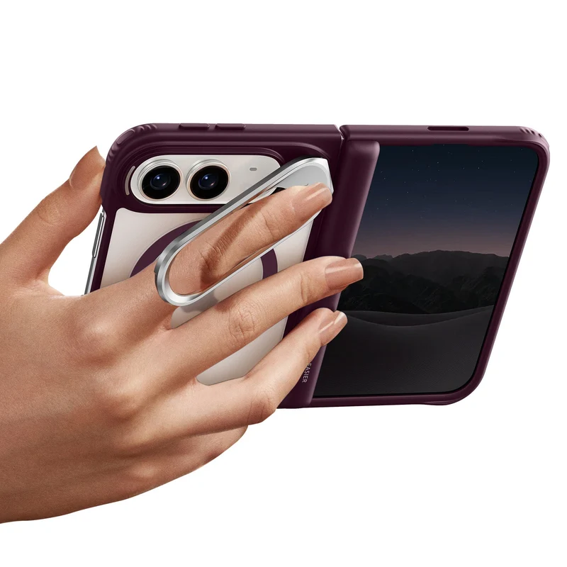 iPhone Duo Classic Hybrid Magnetic Case with Flex Stand - Frosted Deep Burgundy